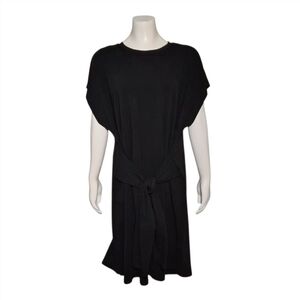 Universal Standard Black Dress Cotton T-shirt Jersey Waist Tie Oversized sz 2X